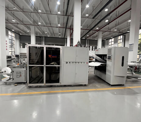 Линия производства гофрирования фильтровальной бумаги из стекловолокна, устойчивой к высоким температурам, с высотой гофры 300 мм